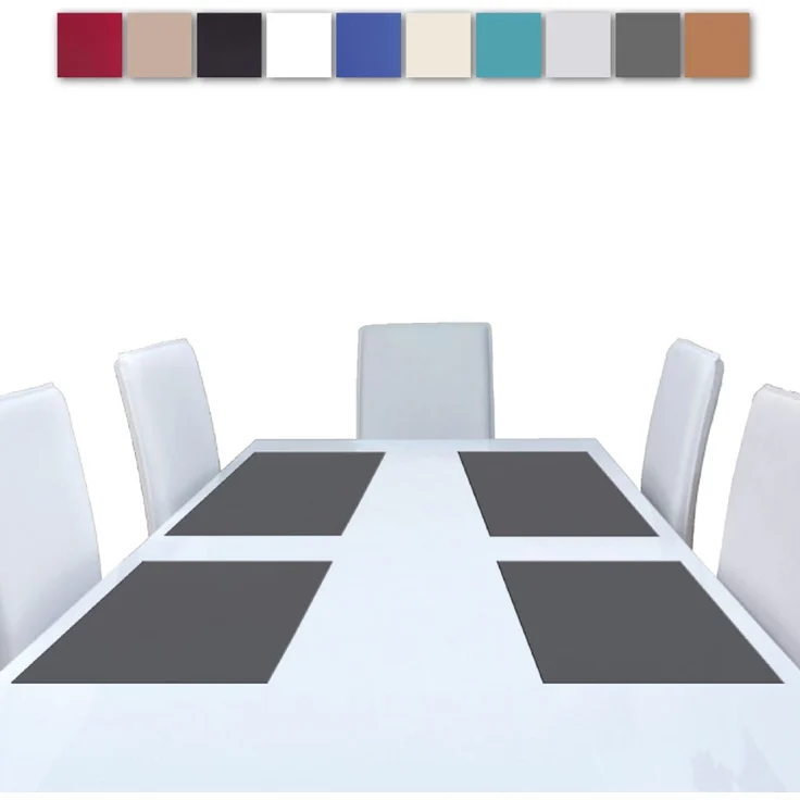 4er Set Tischsets Platzset Tischuntersetzer Platzdeckchen Tischdeko Tischmatte Essensunterlage Maße 30x45 cm, Farbe: anthrazit - dunkelgrau – Bild 2