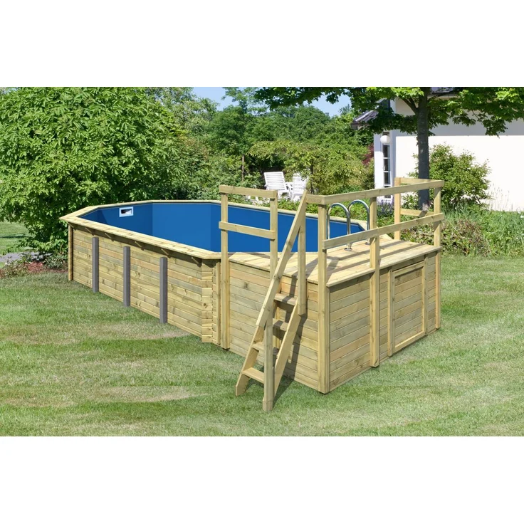 Karibu Pool Modell 5C Classic 400x781 cm, Holz kdi mit Filter+Skimmer
