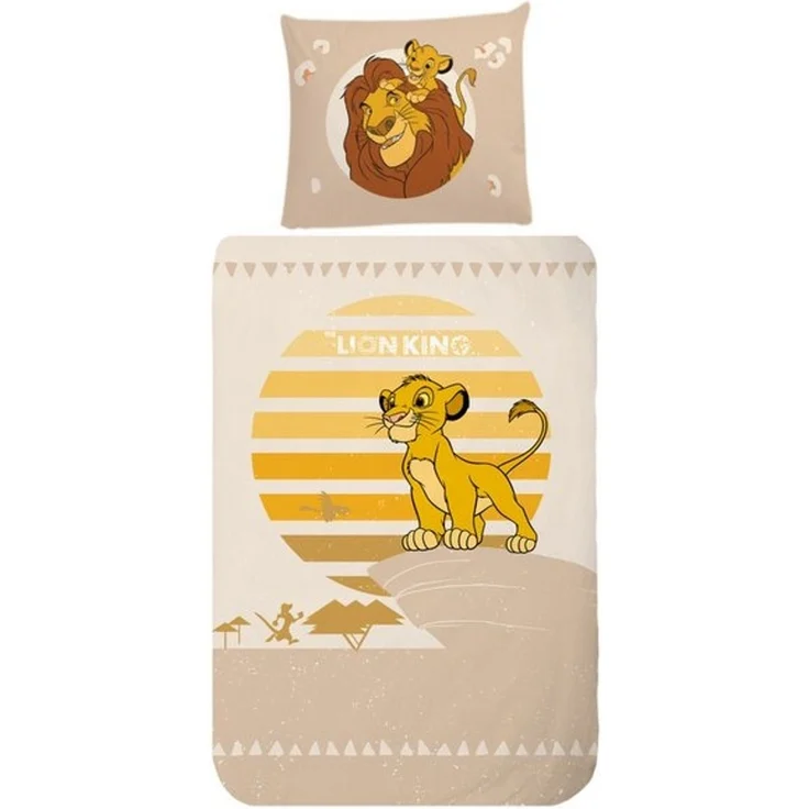 MTOnlinehandel Kinderbettwäsche König der Löwen Biber/ Flanell in 135x200 + 80x80 cm, Disney, 100% Baumwolle, 2 teilig, Winterbettwäsche, kuschelig und weich, Simba und Mufasa – Bild 4