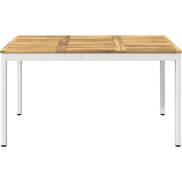 vidaXL Gartentisch Weiß 141 x 80,5 x 75 cm Massivholz Akazie 901765 – Bild 3