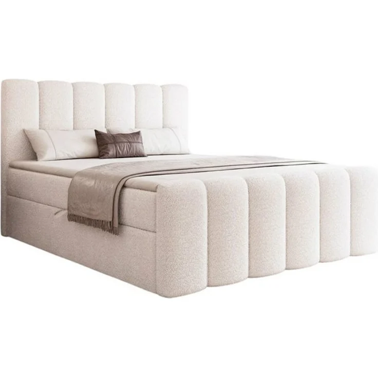 Compleo Boxbett BUBBLE, Wolkenbett, Bequem, Bonell, Topper, Doppelbett gepolstertes Kopfteil mit Bettkasten – Bild 4