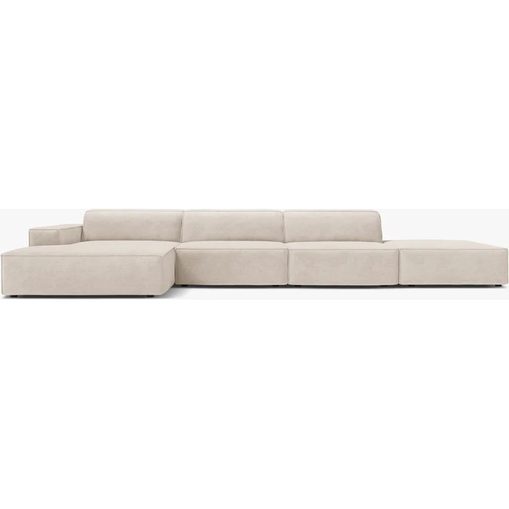 Micadoni Ecksofa Jodie 5-Sitzer Strukturierter Stoff Liberty Beige Links – Bild 1