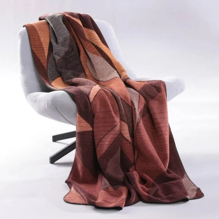 Wohndecke Autumn Ember mit geketteltem Zierstich, Biederlack, Made in Germany – Bild 2