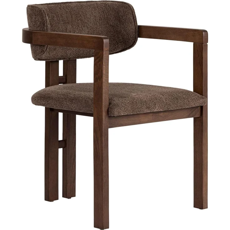 Stilvoller Stuhl aus Buchenholz, Braun & Dunkles Walnuss, 54 x 76 x 54 cm | leicht zu reinigendes Polyester-Chenille-Gewebe, 5 cm Schaumstoffkissen | perfekt für Zuhause & Büro, Elegantes Design – Bild 1