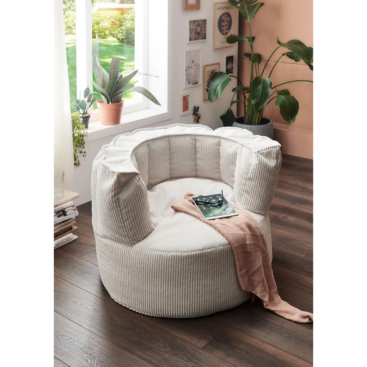 Sitzsack Snuggle in Beige - gemütliches Design - Top Qualität für Ihr Zuhause B/H/T: 95x65x95 cm – Bild 2