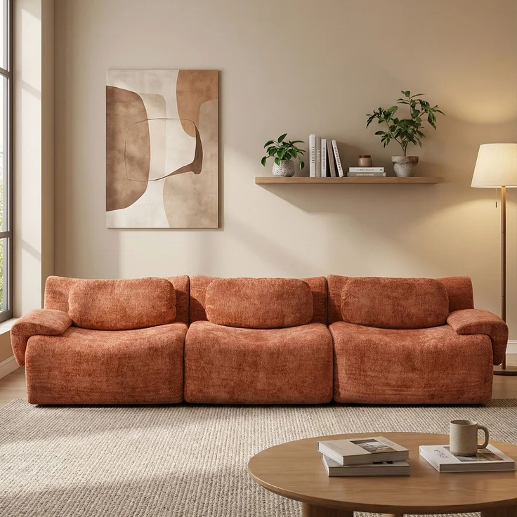 EINHOM 3-Sitzer Komprimiertes Sofa mit Wellenform-Design – Bild 1