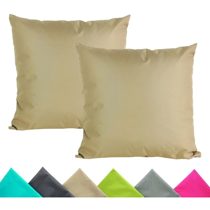 JACK Kissenbezüge 2er Set 40x40cm Outdoor Wasserfest, (2 Stück), 2x Kissenhülle, strapazierfähig, wasserabweisend, Innen & Außen – Bild 1