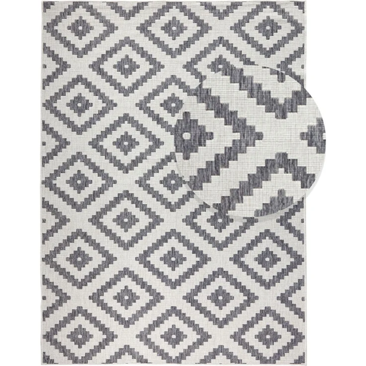 Wendeteppich Malta Grau Creme In- & Outdoor - 160 x 230 x 0 cm – Bild 1