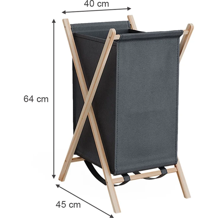 Wäschekorb Bruno Grau 40 x 64 cm Vicco – Bild 3