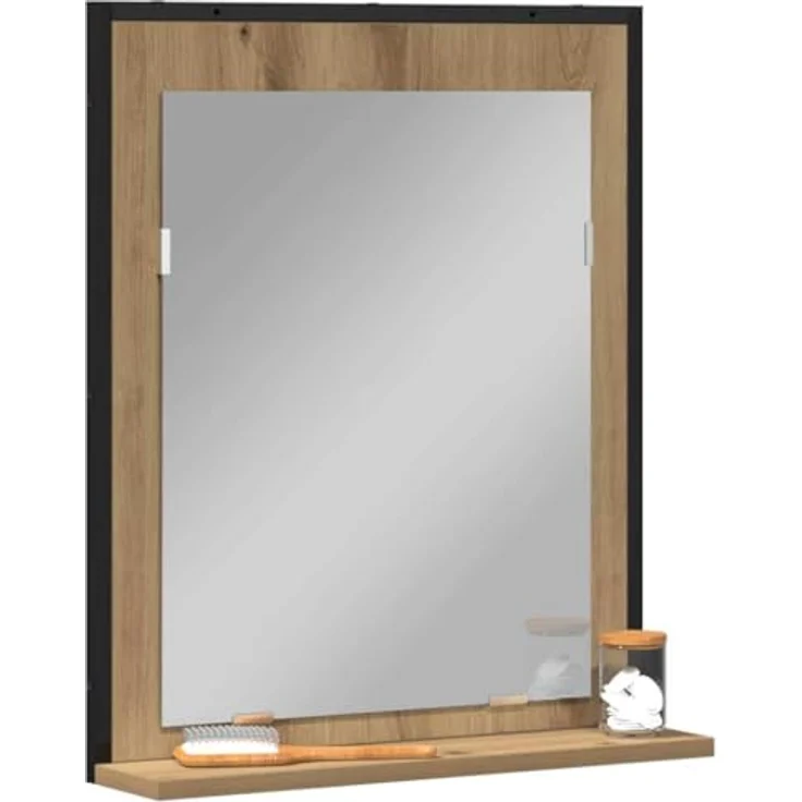 vidaXL Spiegel Artisan-Eiche 50 x 12 x 60 cm Glas und engineered Holz 862221 – Bild 2