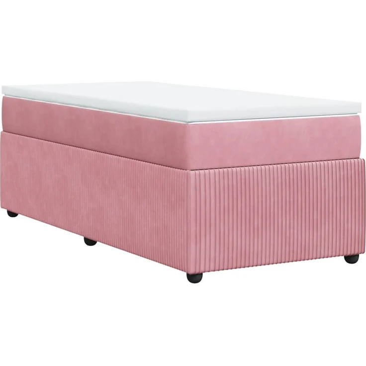 vidaXL Boxspringbett mit Matratze Rosa 80x200 cm Samt 3285607 – Bild 9