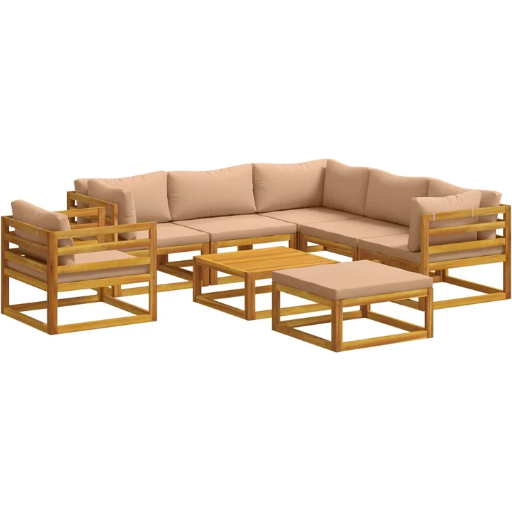vidaXL Sofa-Set 8 stk. Natur Massivholz Akazie 3417290 – Bild 2