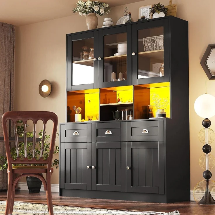 Küchenschrank Hochschrank Buffetschrank mit LED – Bild 4
