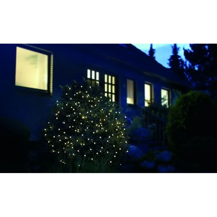 LED Lichternetz 3,2x1,5m 160 warmweiße LEDs Timer 5m Zuleitung Außen