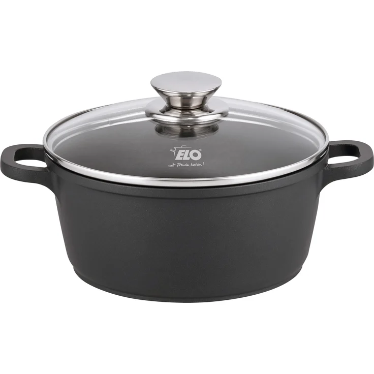 ELO 15220 ALUCAST Kochtopf Ø 20 cm mit Glasdeckel, 2,0 Liter, Aluguss, induktionsfähig / PFAS-frei – Bild 1