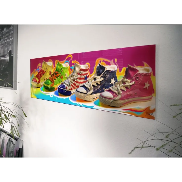 Glasbild "Chuck`s" 95x33cm, Glasbilder Wandbild Bild