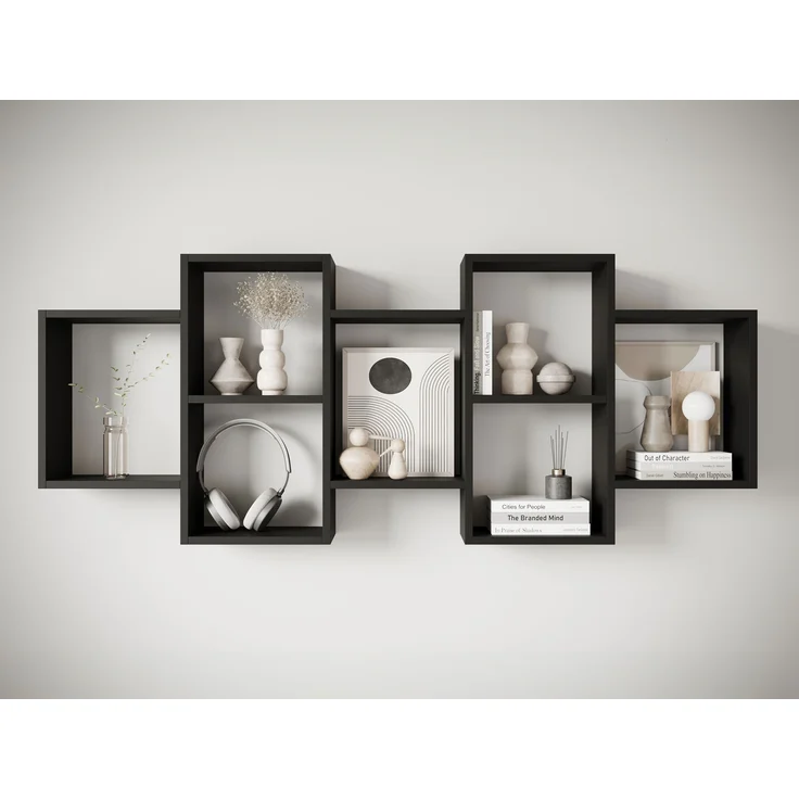 Wandregal Trio 001, Farbe: Schwarzer Graphit – Bild 3