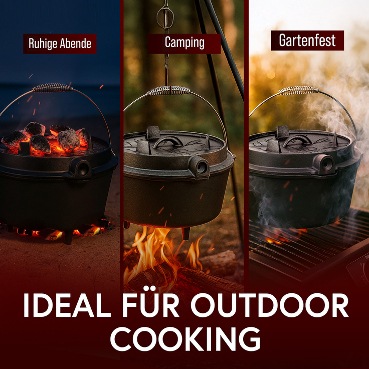 GUSSKÖNIG Dutch Oven Topf mit Füßen 7Liter+Pflegepaste – Bild 5