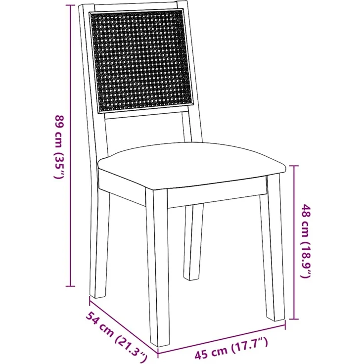 vidaXL Esszimmerstühle mit Kissen 2 Stk. Massivholz Gummibaum 4102480 – Bild 10