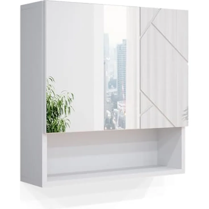 Vicco 'Irma' Spiegelschrank, Holz, 55 x 16,9 x 54 cm, Weiß