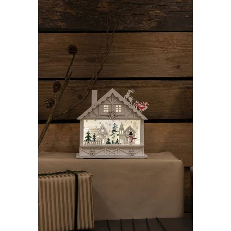 Konstsmide LED Holzsilhouette Haus Innen 4 warmweiße Dioden – Bild 2
