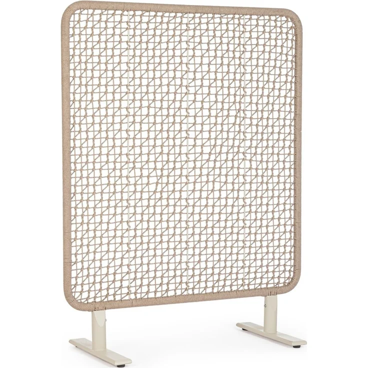 Paravent Babilo - Aluminium Pelikan, Olefin-Seilgeflecht Beige, 120x150 cm – Bild 1