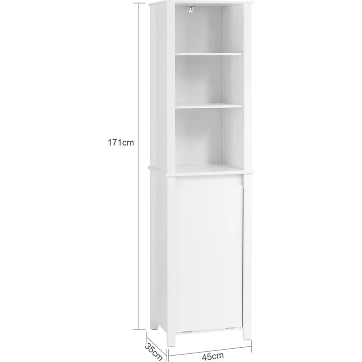 SoBuy BZR102-W Badezimmer-Hochschrank, MDF, Lackiert, Weiß, 45 x 171 x 35 cm – Bild 3