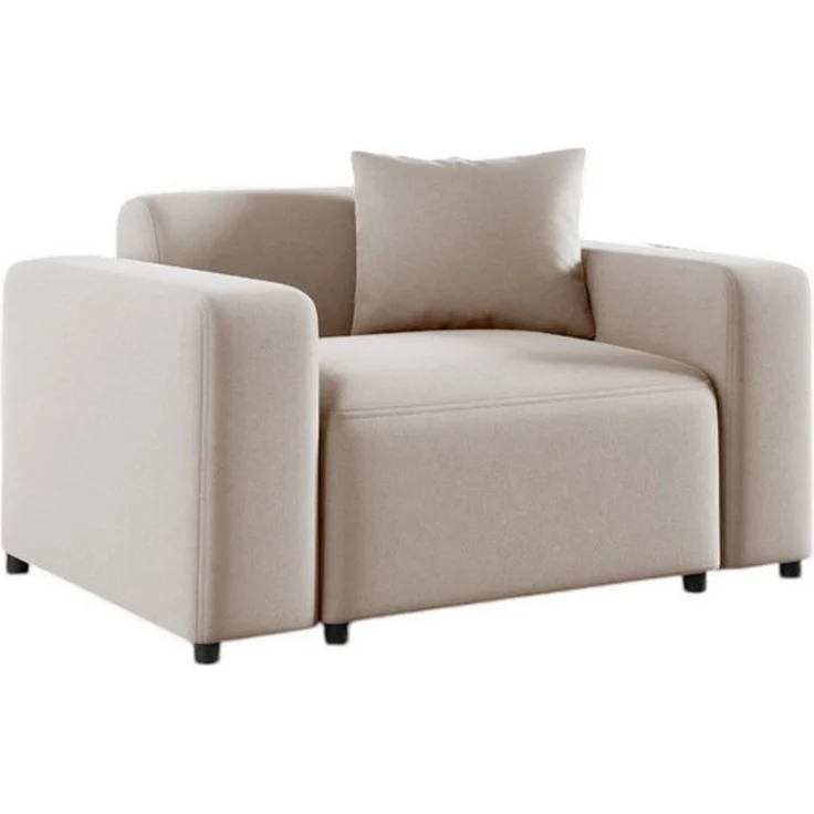 Sessel Designersessel MEGAN in Stoff Salvador Hellbeige – Bild 1