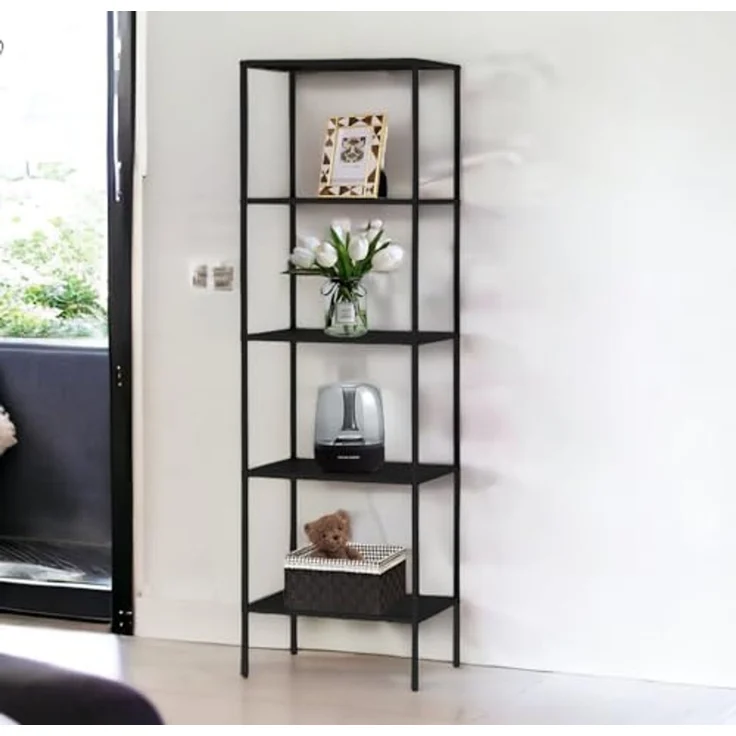 DanDiBo Standregal Schwarz Schmal Metall mit 5 Ebenen 170x50x35 cm Regal Bad Küche Stehend 96472 Metallregal Aufbewahrungsregal Modern – Bild 6