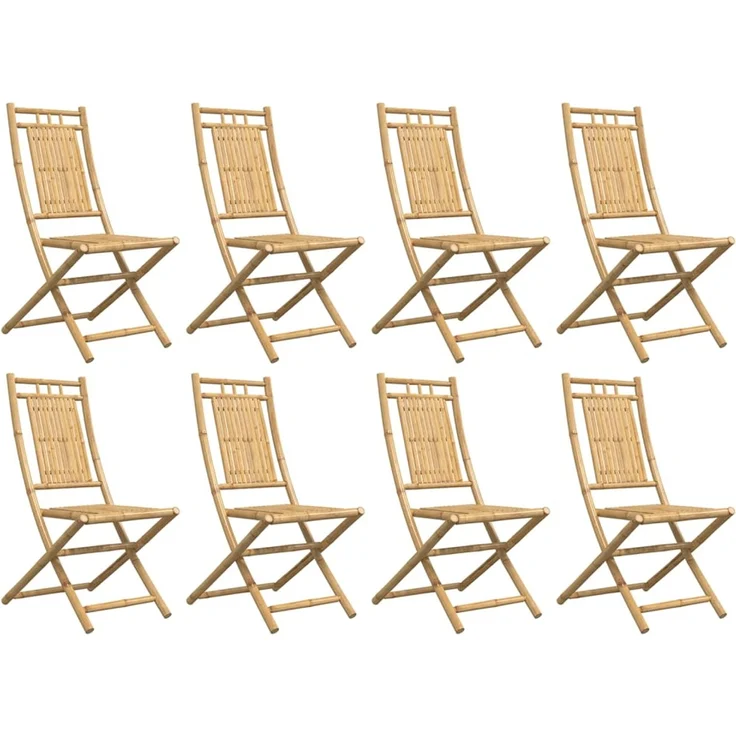 vidaXL Gartenstühle 8 Stk. Klappbar 46x66x99 cm Bambus 3278513 – Bild 3