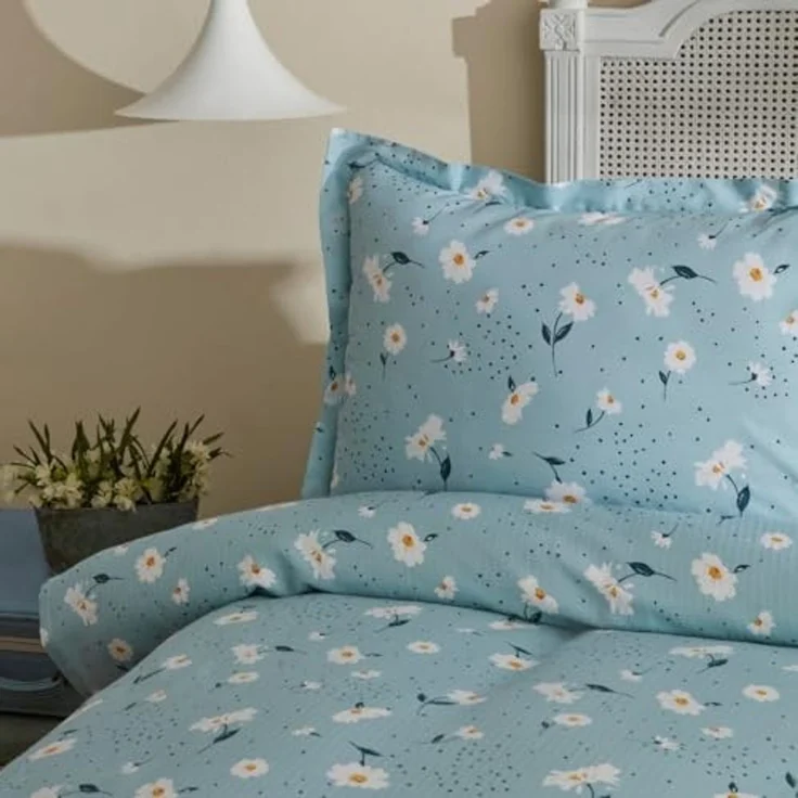 Karaca Bettwäsche Karaca Daisy 100% Baumwolle Doppelbett Deckenbezug Tagesdecke Set – Bild 3