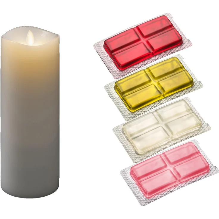 LED Duftkerze mit 6h Timer, flackernd, Höhe 23cm, Batteriebetrieb, 4 Düfte – Bild 2