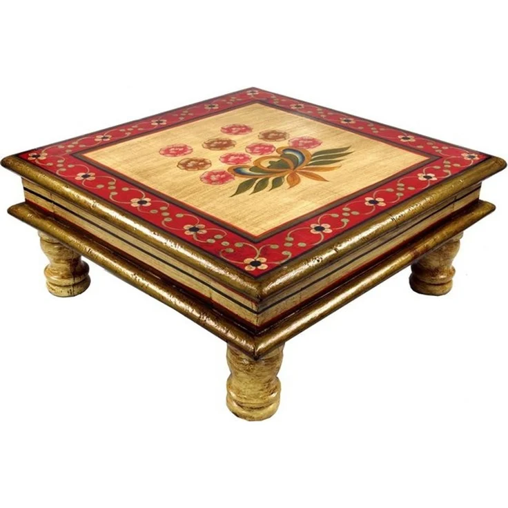 Guru-Shop Couchtisch Bemalter kleiner Tisch, Minitisch, Blumenbank -.. – Bild 3