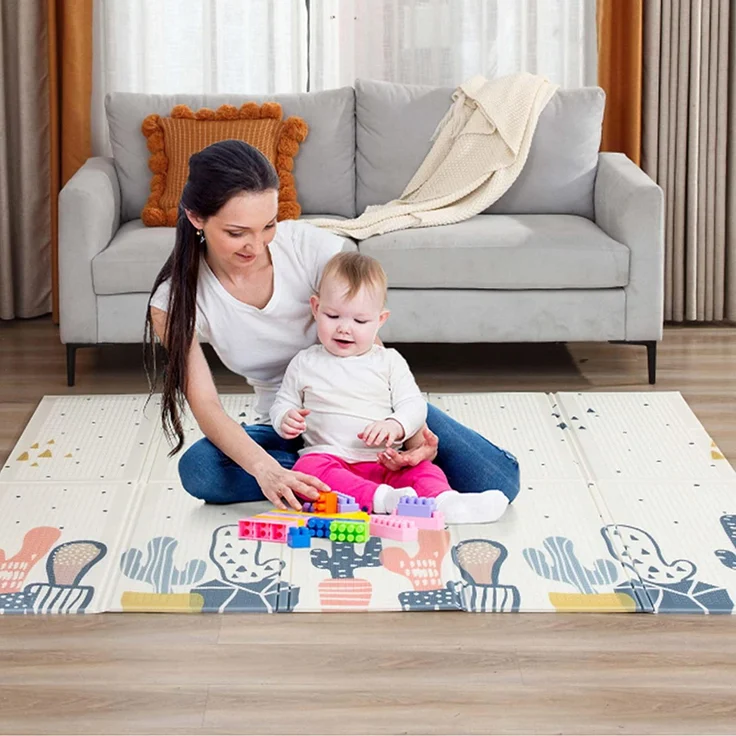 Baby Vivo 'Kaktus' Spielmatte, doppelseitig, Polyethylenschaum bunt, 180 x 150 cm – Bild 2