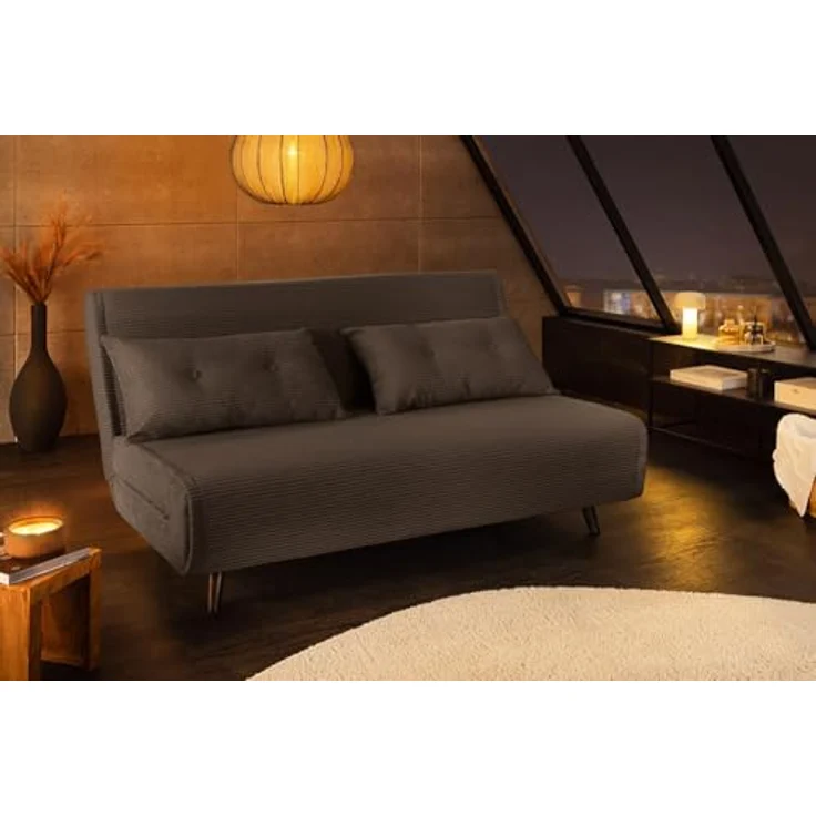 riess-ambiente Relaxsessel SMART MULTIFUNCTION 140cm grau - Cord, Bettfunktion, FSC-zertifiziert (Einzelartikel, 1-St), Ausziehbarer Schlafsessel - ideal für Arbeits-, Wohn- und Gästezimmer – Bild 4