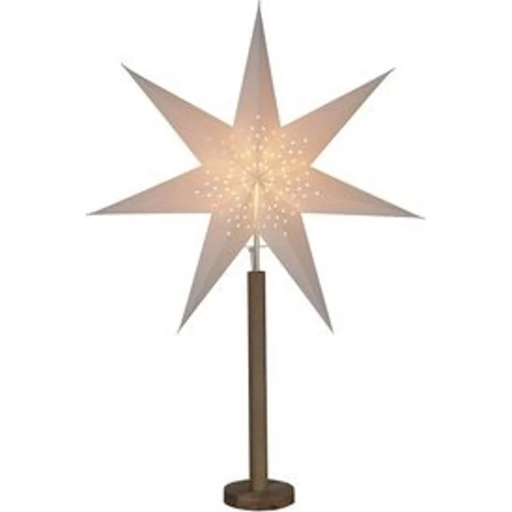 STAR TRADING LED Stern Papierstern Weihnachtsstern stehend 7-zackig 60cm E14 weiß braun – Bild 5