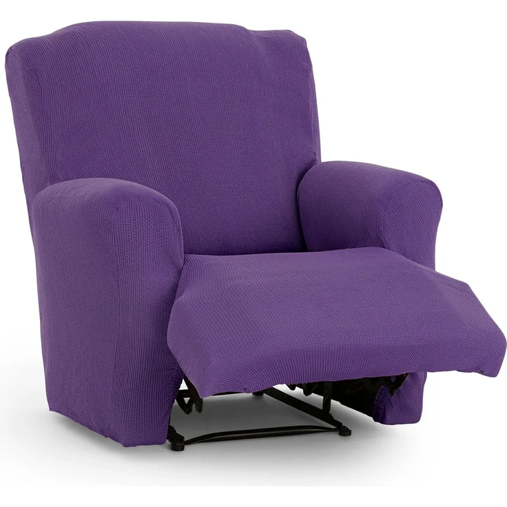 ECOMMERC3 Universeller und vielseitiger Sofaüberwurf mit Fußteilen, Violett, einfach anzubringen, für Rückenlehne, Sitz und Armlehnen