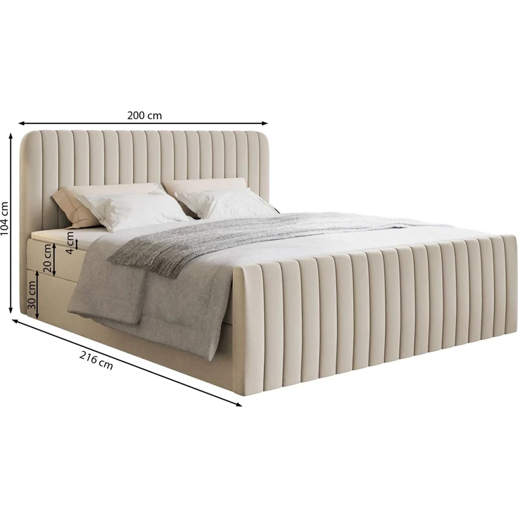 Selsey 'Saliano' Boxspringbett mit Bettkasten, Topper und Samtbezug, Olivgrün, 200x200 cm – Bild 5