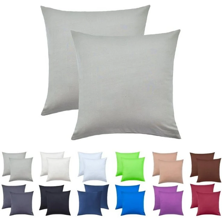 NatureMark Kissenbezüge 2er Pack Jersey Kissenbezug Kissenhülle, (2 Stück), Kissenhülle in vielen Größen und Farben (40 x 40 cm, Silber grau) – Bild 4
