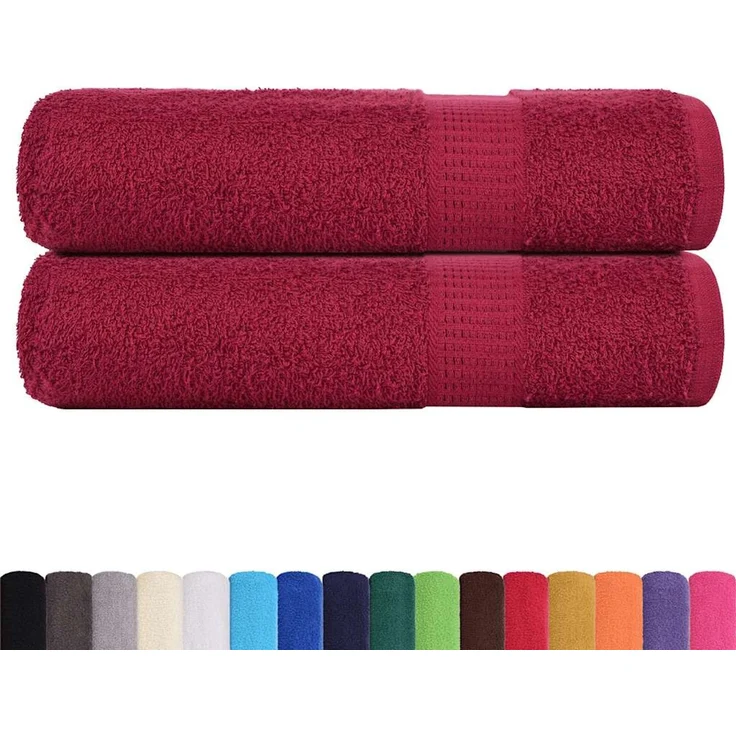 vidaXL Handtücher FROGN 2 Stk. Bordeaux 50x100 cm 360 g/m² 136734 – Bild 2