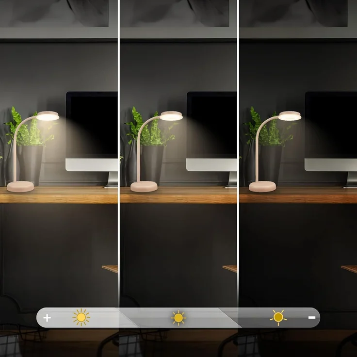BRILONER - LED Schreibtischlampe mit Touch, dimmbar in Stufen, schwenkbar, Tischlampe, Lampe, Nachttischlampe, Tischleuchte, Home Office, Bürolampe, Leselicht, 32,5 x 13 x 40 cm, Beige – Bild 7
