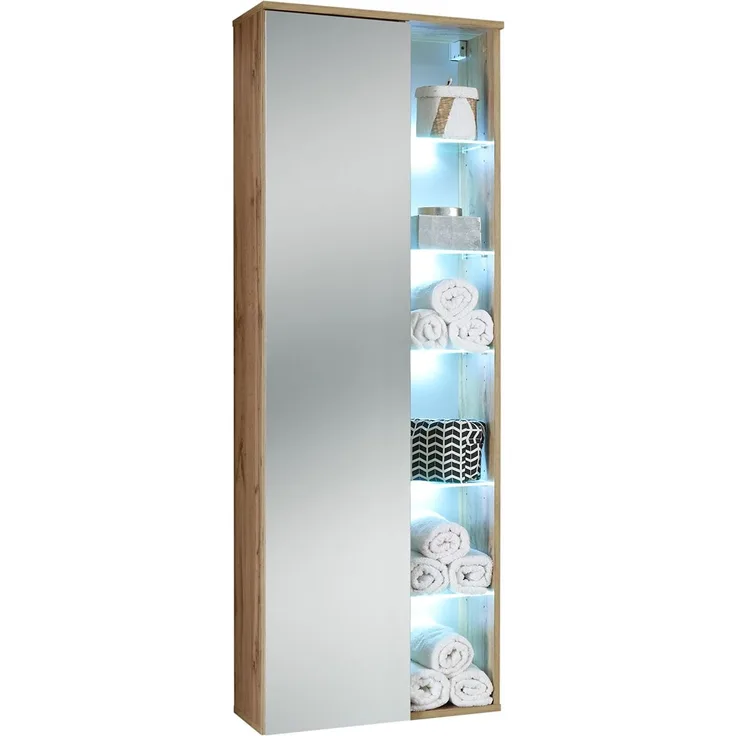 Hochschrank >Bella< in Wildeiche aus Glas - 55x160x30cm (BxHxT)