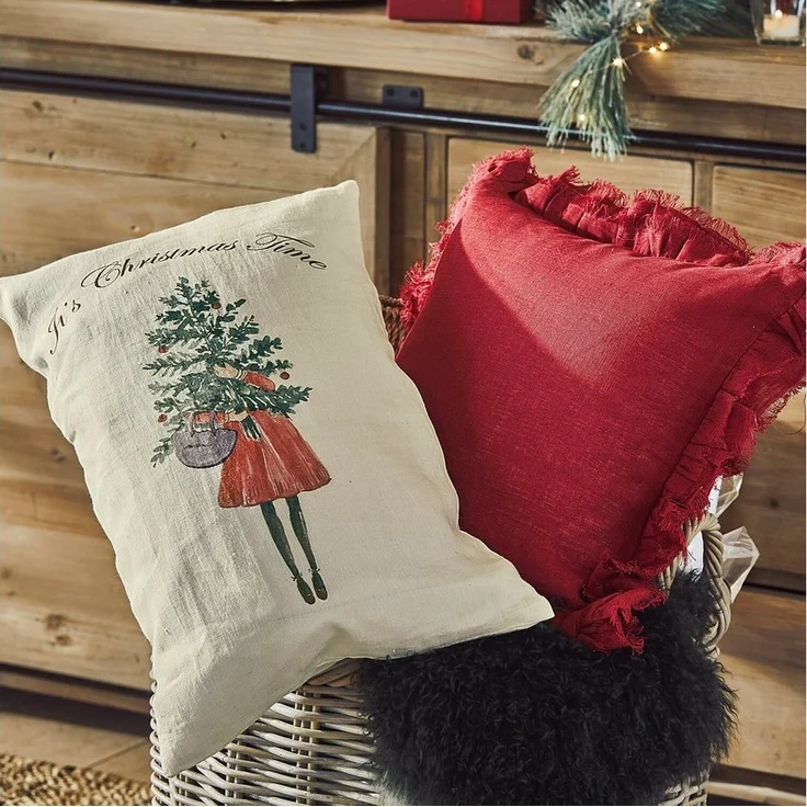 Mirabeau Kissenhülle Kissenhülle 2er Set Christmas Time weiß/rot, (2 Stück) – Bild 2