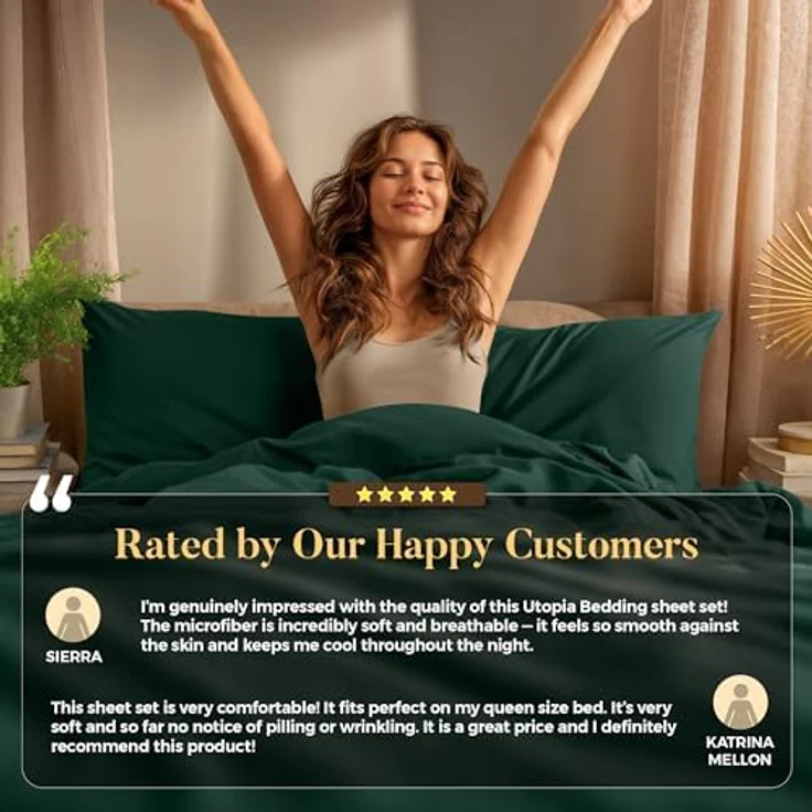 Utopia Bedding Bettwäsche-Set – 4-teiliges Bettwäsche-Set – gebürstete Mikrofaser – schrumpffrei und lichtbeständig – pflegeleicht (voll, Smaragd) – Bild 10