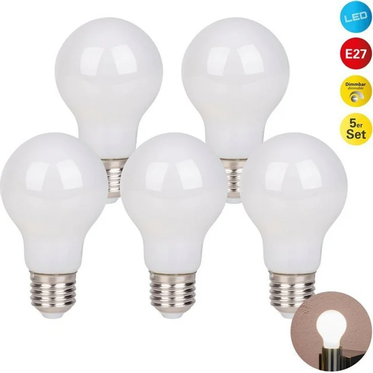näve LED-Leuchtmittel Daffy, E27, 5 St, Warmweiß, 5er Set, dimmbar, 2600 Kelvin – Bild 4