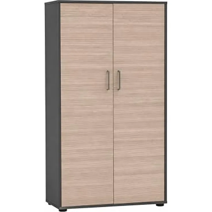 Schildmeyer Aktenschrank Metz 702091, anthrazit/Canello Eiche Dekor, 80 x 38,2 x 150 cm