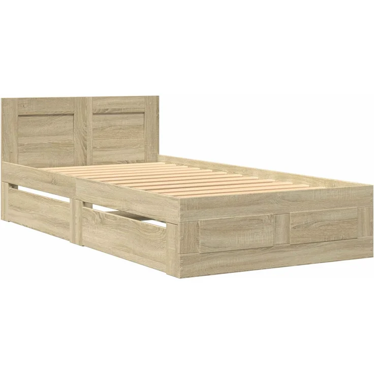 vidaXL Bettrahmen mit Schubladen 2 stk. Sonoma-Eiche Holzwerkstoff 3429678 – Bild 3