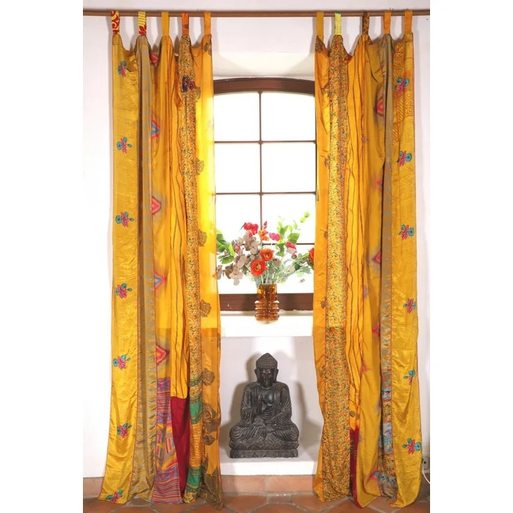 Guru-Shop Vorhang Seidiger Vorhang (1 Stk) Gardine aus Patchwork.. – Bild 2