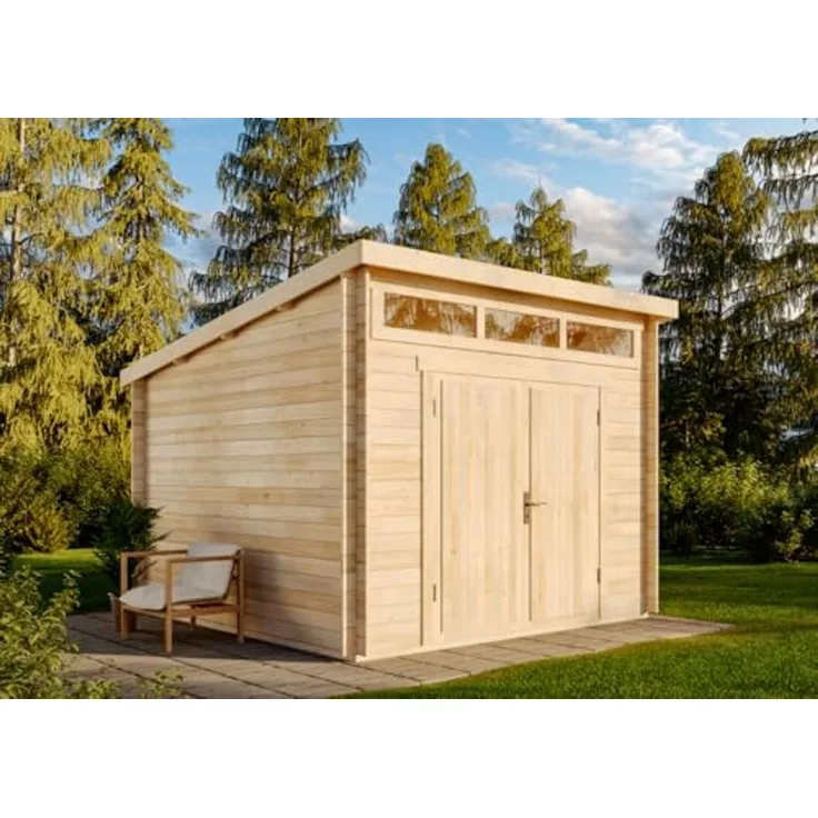 Alpholz Gartenhaus Maria Optima Gartenhaus aus Holz Holzhaus mit 28 mm Wandstärke Blockbohlenhaus mit Montagematerial