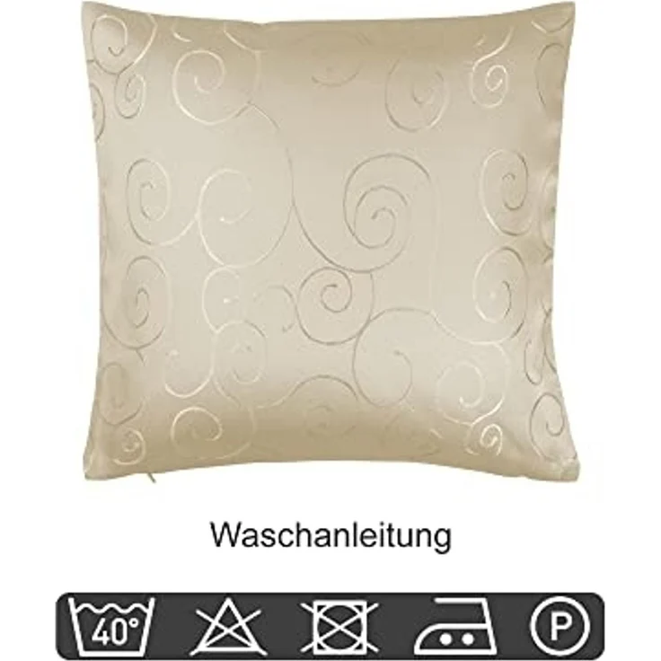 Haus und Deko Kissenbezug Kissenbezug Damast Circle Ornamente, (1 Stück) – Bild 3